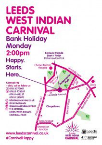 Leeds Carnival Parade route